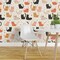 Pre-Pasted Wallpaper 2FT Wide Playful Cats Colorful Kitties Feline Fun Pet Lovers Neutral Cream Beige Coral Pink Whimsical Pets Custom Pre-pasted Wallpaper by Spoonflower